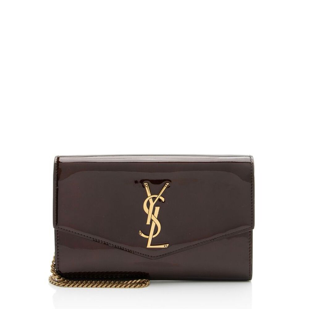 Saint Laurent Patent Leather Monogram Uptown Chain Wallet - Picture 1 of 11